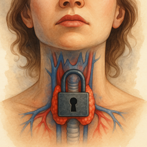 An image showing a lock on the thyroid